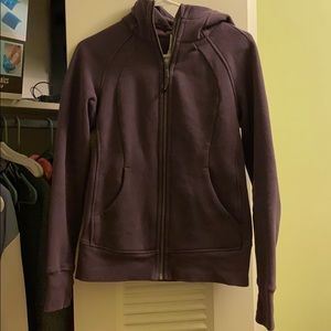 Plum purple Lululemon size 6 scuba hoodie